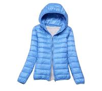 LooshienEU Leichte Damen mit Kapuze Daunenjacken Leichte Daunenjacke Gepolsterte Jacken Leichte Jacke Mantel Daunenjacke Ultraleicht Schwere Steppjacken Winter Damen Winterjacken, blau, XL