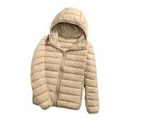 LooshienEU Leichte Damen mit Kapuze Daunenjacken Leichte Daunenjacke Gepolsterte Jacken Leichte Jacke Mantel Daunenjacke Ultraleicht Schwere Steppjacken Winter Damen Winterjacken, beige, L
