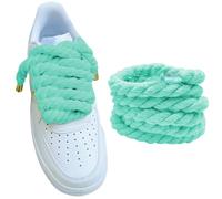 Lopau Schnürsenkel aus dickem Seil für Air Force 1, nicht durchschlagen, grobe Jumbo-Schnürsenkel für Dunk, Air Jordan, AF1 Sneakers, Türkis/Ausflug, einfarbig (Getaway Solids), 51.2''/130cm