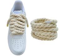 Lopau Schnürsenkel aus dickem Seil für Air Force 1, nicht durchschlagen, grobe Jumbo-Schnürsenkel für Dunk, Air Jordan, AF1 Sneakers, Beige, 51.2''/130cm