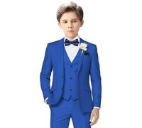 LOPEN STU Jungenanzüge, formelle Smokinganzüge für Jungen, Hochzeit, Ostern, Outfits, Kinderanzug, Kleid, Jacke, Weste, Hose, Krawatten-Set, Königsblau, 10