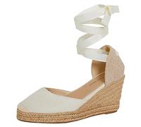 Lora Dora Womens Espadrille Wedge Sandals Nude UK 7