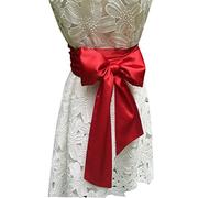 LORDRIE Damen Satin Schärpe Gürtel für Brautjungfernkleider Mädchen Taillengürtel für besondere Anlässe, Rot/Ausflug, einfarbig (Getaway Solids), M