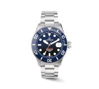 Lorenz Hydro-Sub 090011BB Herren-Armbanduhr Automatik Schweizer Edelstahlarmband 500 Meter Profi Taucher Geschenkbox mit Armband, blau, Grande, Armband