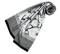 Lorenzo Cana Damen Luxus Tuch quadratisches XL Baumwolle kombiniert mit Seide 110 x 110 cm Naturfaser Marken Schaltuch Halstuch Hahnentritt Paisley