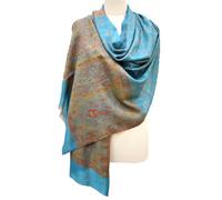 Lorenzo Cana Damen Pashmina Kaschmirschal 100% Kaschmir jacquard gewebter Paisleyschal Schaltuch Kaschmirtuch Kaschmirpashmina türkis 78713