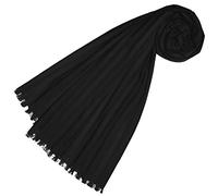 Lorenzo Cana Damen Schal aus feinster Baumwolle mit Seide aufwändig jacquard gewebte dezente Webstreifen Naturfaser Schaltuch Tuch 55 cm x 180 cm