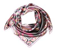 Lorenzo Cana Damen Seidentuch aufwändig bedruckt Tuch 100% Seide 90 cm x 90 cm Damentuch Schaltuch rosa weiss schwarz 89033