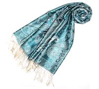 Lorenzo Cana Damenschal Schaltuch jacquard gewebt aus 100% Seide 70 cm x 190 cm Paisley Muster Seidenschal Seidentuch Seidenpashmina in harmonischen Farben - 7802801