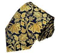 Lorenzo Cana - Designer Krawatte aus 100% Seide, gold blau Floral - Seidenkrawatte - 84212