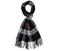 Lorenzo Cana Herren Kaschmirschal 100% Kaschmir Schal extra flauschig Made In Germany gewebt schwarz weiss rot Karo 9321611