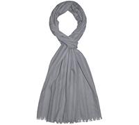 Lorenzo Cana Herren Schal aus feinster Baumwolle mit Seide aufwändig jacquard gewebte dezente Webstreifen Naturfaser Schaltuch 55 cm x 180 cm eleganter leichter Männer Modeschal in Grau 8922611