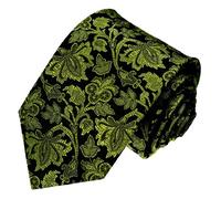 Lorenzo Cana - Luxus Marken Kawatte aus 100% Seide - Floral Ranken Barock Schlips Gruen Schwarz - 84195