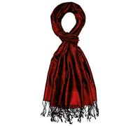 Lorenzo Cana Maennerschal 70% Seide 30% Viskose mit Paisleymuster Schaltuch 70 cm x 190 cm zweifarbig Schal rot schwarz Herrenschal 7861811