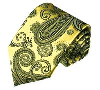 Lorenzo Cana - Mondäne Krawatte aus 100% Seide grün gold schwarz Paisley Muster - 84491