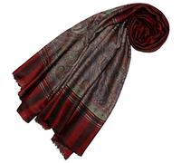 Lorenzo Cana Pashmina Damen Kaschmirschal 100% Kaschmir, 70 cm x 200 cm, jacquard gewebter Paisleymuster Schal Rot, Schaltuch Kaschmirtuch Kaschmirpashmina 78363