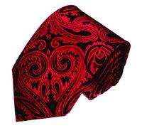 Lorenzo Cana - Rot Schwarz Paisley Krawatte aus 100% Seide - Paisley Barock Muster - 84384