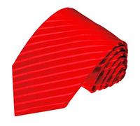 Lorenzo Cana - Rote Krawatte aus 100% Seide - Uni Seidenkrawatte Rot Ton in Ton Streifen - 84012
