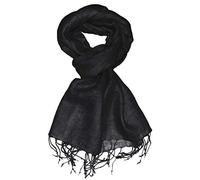 Lorenzo Cana - Schwarzer Herren Leinenschal, Schal aus 100% Leinen, 52 cm x 180 cm Tuch Naturfaser 9320911