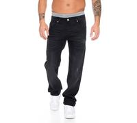 Lorenzo Loren Herren Jeans Comfort Fit Schwarz LL-303: W29 / 30 in