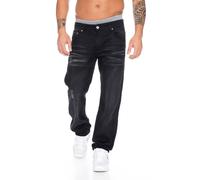Lorenzo Loren Herren Jeans Comfort Fit Schwarz LL-304: W29 / 32 in