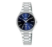 LORUS Damen Analog Quarz Uhr mit Edelstahl Armband,Silber/Blau