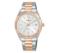 LORUS Damen Analog Quarz Uhr mit Edelstahl Armband,Silber/Roségold