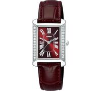 Lorus Damen Uhr klassisch Edelstahl Lederband rot