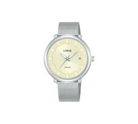 Quarzuhr LORUS, silberfarben, creme, Armbanduhren, Damen, Quarzuhr, Armbanduhr, Damenuhr, Edelstahlarmband, analog, Tag (26883532-0) silberfarben, creme