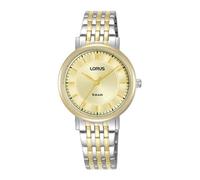 Lorus Damenuhr mit 3 Zeigern, wasserdicht bis 5 ATM, Armband aus Stahl mit runder Form, spiegelt Ihren Stil mit Präzision und Langlebigkeit wider, Zweifarbig, Gold-Silber