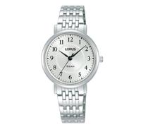 Lorus Damenuhr mit 3 Zeigern, wasserdicht bis 5 ATM, Armband aus Stahl mit runder Form, spiegelt Ihren Stil mit Präzision und Langlebigkeit wider, silber