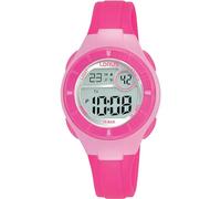 Lorus Digitale Multifunktionsuhr für Kinder, 100 m (31 mm), digitales Zifferblatt/rosafarbenes PU-Armband R2345PX9