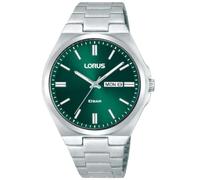 Quarzuhr LORUS, silberfarben, grün, Armbanduhren, Herren, Armbanduhr, Damenuhr, Herrenuhr, Edelstahlarmband, analog, Datum (20094409-0) silberfarben, grün