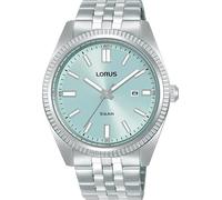 Lorus Herren Analog Quarz Uhr mit Edelstahl Armband,Silber/Grün