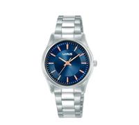 Lorus Herren Analog Quarz Uhr mit Edelstahl Armband,Silber/Schwarz