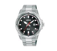 Lorus Herren Analog Quarz Uhr mit Edelstahl Armband,Silber/Schwarz