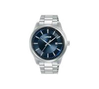 Lorus Herren Analog Quarz Uhr mit Edelstahl Armband,Silber/Schwarz