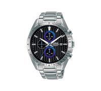 Lorus Herren Analog Quarz Uhr mit Leder Armband,Silber