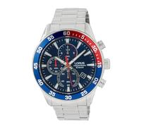 Lorus Herren Analog Quarz Uhr mit Metall Armband RM325JX9, Blau