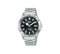Solaruhr LORUS, silberfarben, schwarz, Armbanduhren, Herren, Armbanduhr, Herrenuhr, Edelstahlarmband, analog, Tag (58248505-0) silberfarben, schwarz