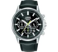 LORUS Herren Uhr Chronograph Quarz Edelstahlgehäuse mit Lederband RT379KX9