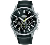 LORUS Herren Uhr Chronograph Quarz Edelstahlgehäuse mit Lederband RT379KX9