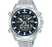 Digitaluhr LORUS, silberfarben, schwarz, blau, Armbanduhren, Kinder, Digitaluhr, Quarzuhr, Armbanduhr, Herrenuhr, Edelstahlarmband, digital, analog (29051718-0) silberfarben, schwarz, blau