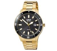 Lorus Herren-Uhr Solar aus Edelstahl mit Goldauflage und Metallband RX308AX9