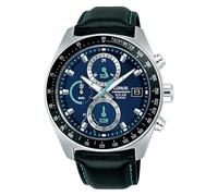 Lorus - Herrenarmbanduhr Chronograph Lorus RZ615AX9 mit Solar blauen Zifferblatt und Lederarmband