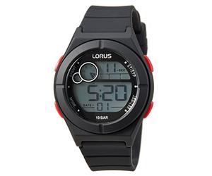 LORUS Jungen Digital Quarz Uhr mit Silikon Armband,Schwarz