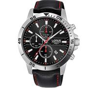 Lorus Sport Herren-Uhr Chronograph Edelstahl mit Lederband RM313FX9