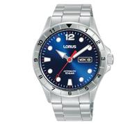 Lorus Herrenuhr RL461BX9 Automatik, analog, Edelstahlarmband, Silber/Blau