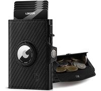 LORZOR AirTag Wallet mit XXL münzfach für 10+ Münzen, Slim Wallet AirTag, Geldbörse Herren Echtleder Portemonnaie, AirTag Portmonee Herren Geldbeutel, Kartenetui RFID schutz, Smart Wallet, Brieftasche