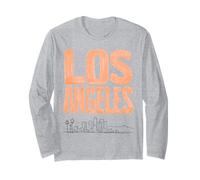 Los Angeles Handbemalte Skyline Dopamine Art Langarmshirt